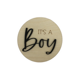 It’s a Boy Colored Wood Round Baby Gender Announcement