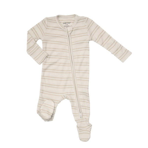 Clay Stripe Ribbed Footie