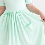 Pastel Green S/S Twirl Dress