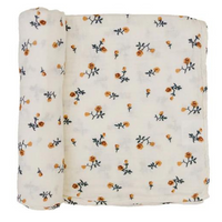 Cream Floral Muslin Swaddle